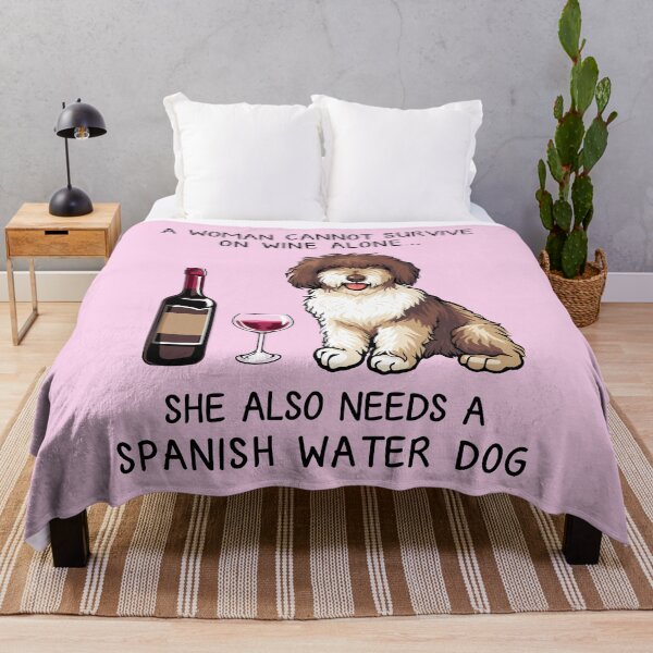 Item preview, Spanish water dog and wine Funny gift for dog mom designed and sold by TeeDoozy.