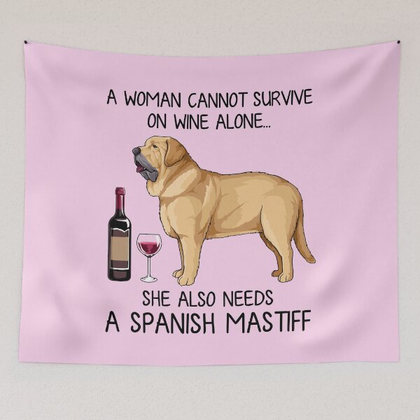 Item preview, Spanish Mastiff  and wine Funny gift for dog mom designed and sold by TeeDoozy.