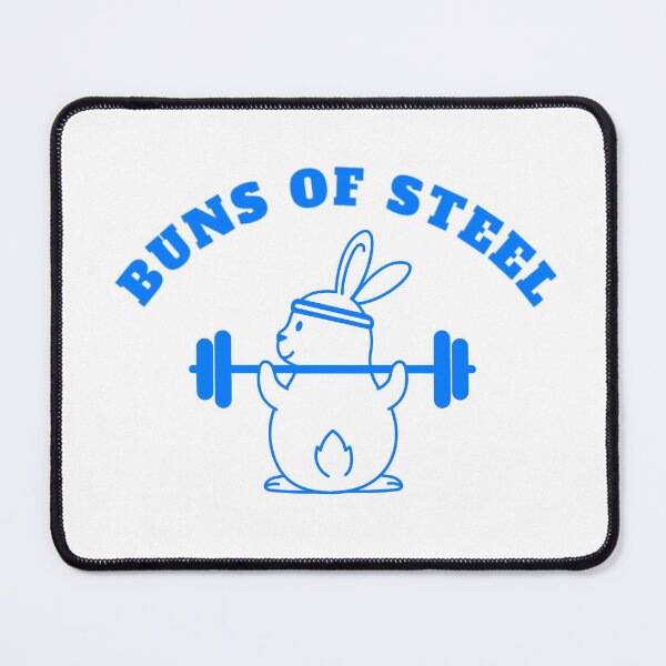Item preview, Buns of Steel White - Funny Gym designed and sold by GymWearDepot.