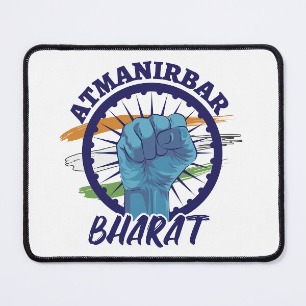 Item preview, Atmanirbhar Bharat India Flag Slogan Quote designed and sold by alltheprints.