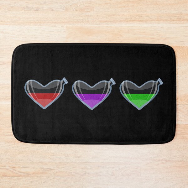 Item preview, Three heart-shaped flasks with liquids  designed and sold by ReflectedCrafts.