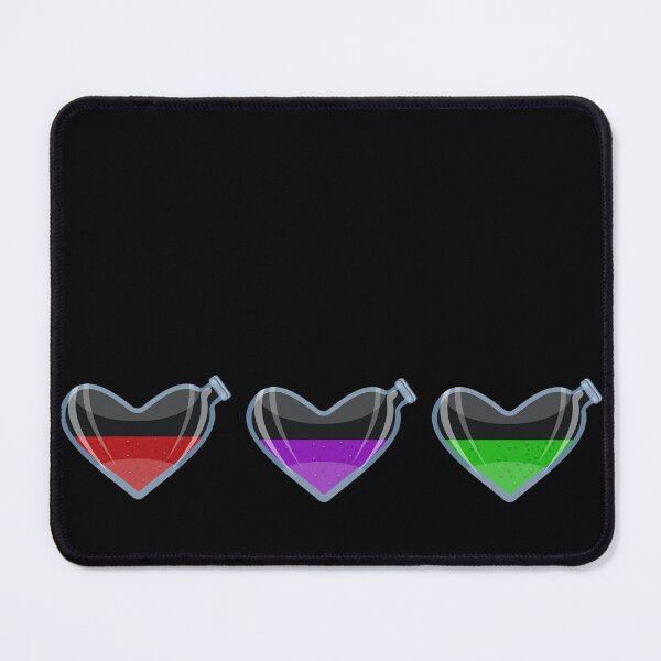 Item preview, Three heart-shaped flasks with liquids  designed and sold by ReflectedCrafts.