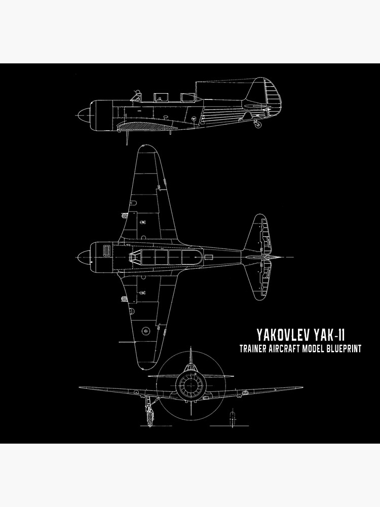 "Yakovlev Yak-11 Trainer Aircraft Blueprint" Poster for Sale by ...