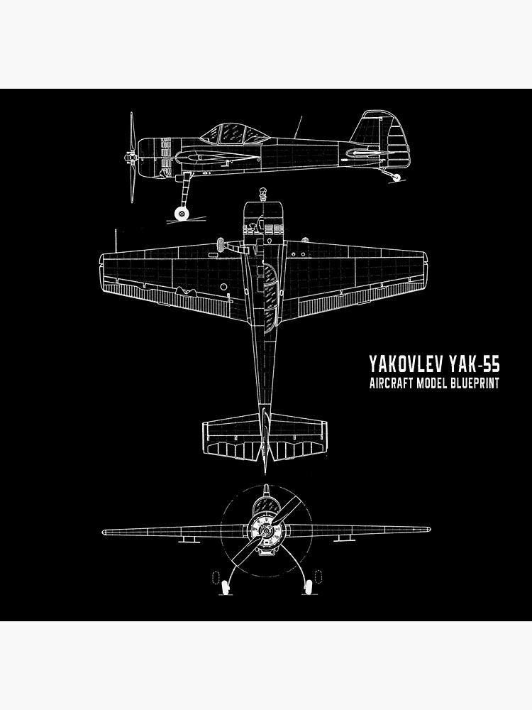 "Yakovlev Yak-55 Aircraft Blueprint" Sticker for Sale by PodiShawna ...