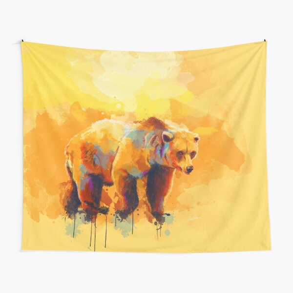 Bear Dream - bear painting, digital art, colorful illustration Tapestry