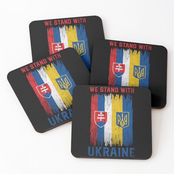 Item preview, We Stand With Ukraine Slovakia Ukrainian Slovakian Flag designed and sold by RosannaArt.