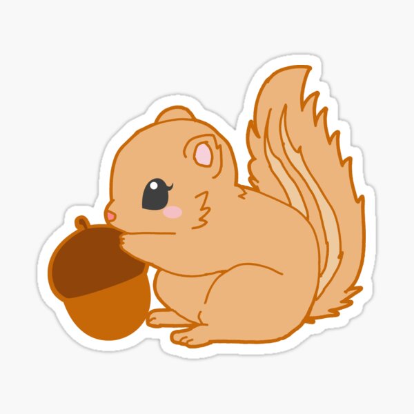 "Squirrel Acorn Emoji Beautiful Nature Lover" Sticker for Sale by