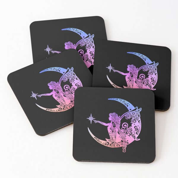 Item preview, Copy of Sitting Fairy on moon Colorful Fairytale Fairytail Papercut Mandala Art designed and sold by hign.