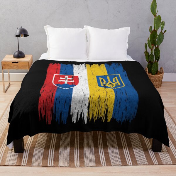 Item preview, Vintage Slovakia Ukraine Slovakian Ukrainian Flag designed and sold by RosannaArt.