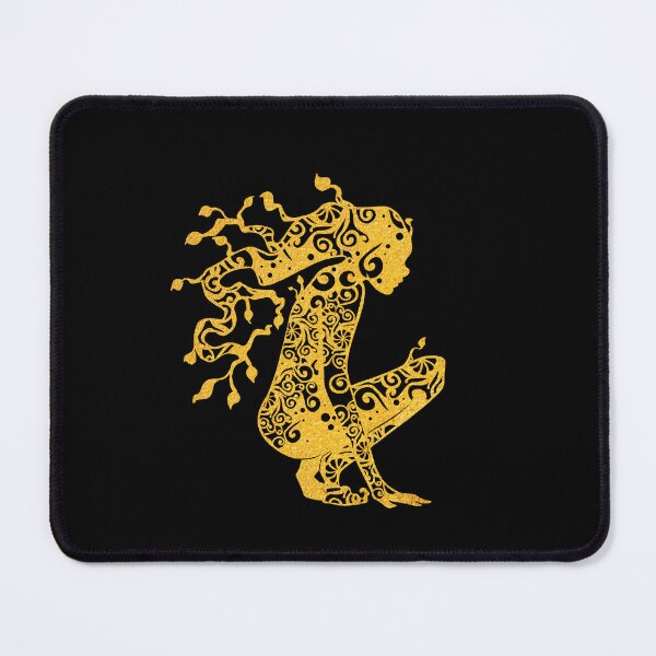 Item preview, Dryad Fairy with Tail Kiss Gold Fairytale Fairytail Papercut Mandala Art designed and sold by hign.