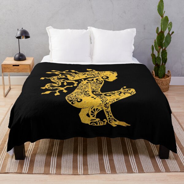Item preview, Dryad Fairy with Tail Kiss Gold Fairytale Fairytail Papercut Mandala Art designed and sold by hign.