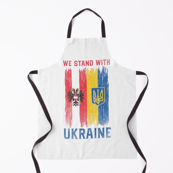 Item preview, We Stand With Ukraine Half Austria Half Ukraine Flag Support Ukraine designed and sold by RosannaArt.