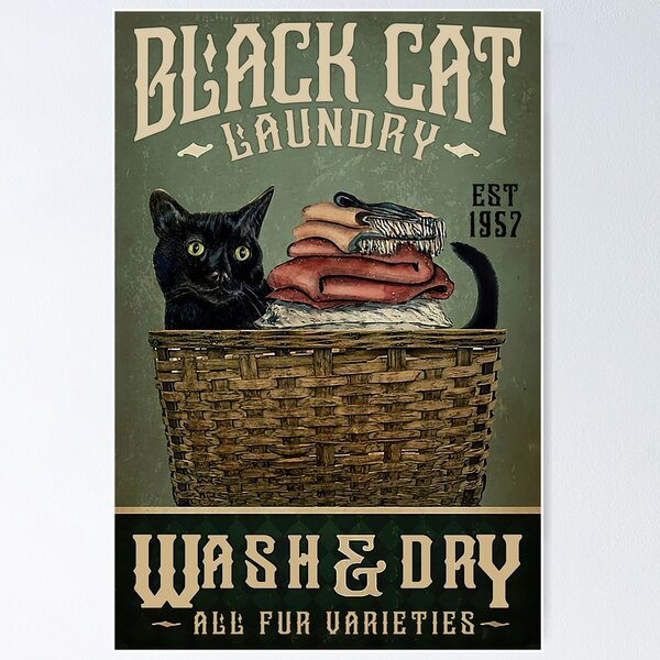 Artikel-Vorschau von Black Cat Wäsche waschen und trocknen, designt und verkauft von Korondo.