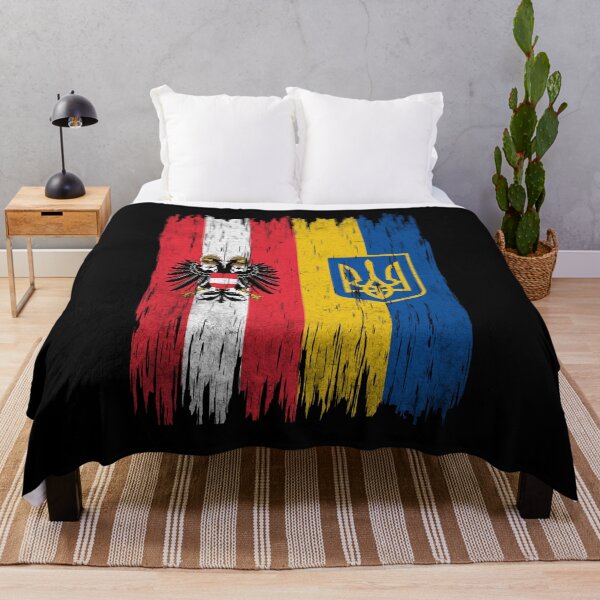 Item preview, Half Austria Half Ukraine Flag Support Ukraine designed and sold by RosannaArt.