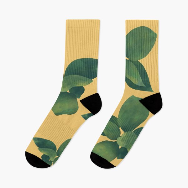Item preview, Green Leaves on Yellow designed and sold by sarahlcreative.