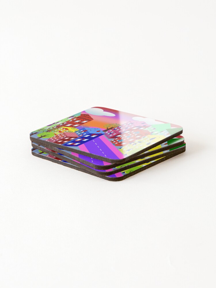 Thumbnail 4 of 5, Coasters (Set of 4), Abstract Urban designed and sold by RoxanneG.