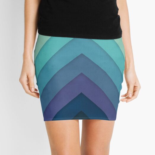 Retro Chevrons 001 Mini Skirt