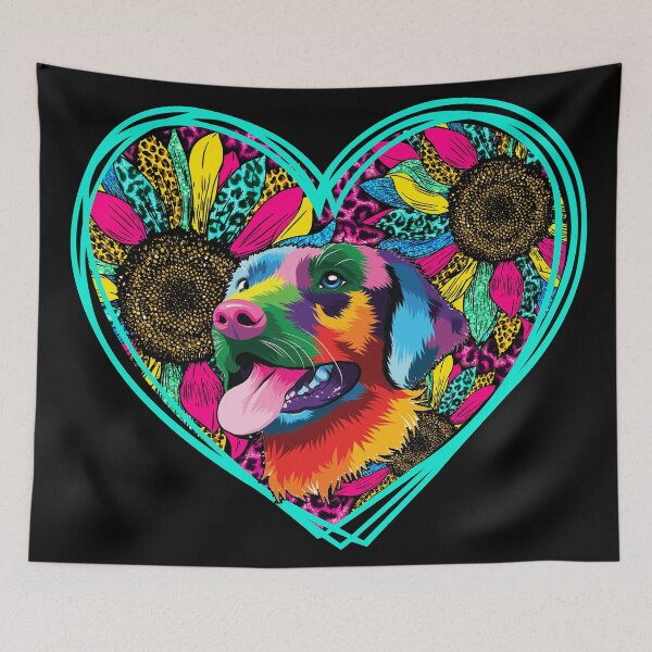 Item preview, Labrador dog heart sunflower flower designed and sold by Astralia.