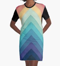 Retro Chevrons 002 Graphic T-Shirt Dress