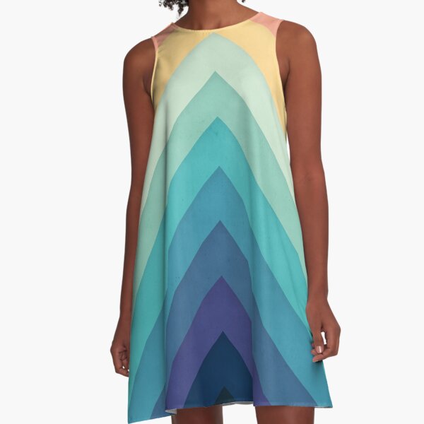 Retro Chevrons 002 A-Line Dress