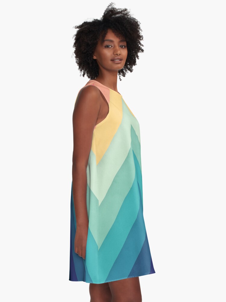Alternate view of Retro Chevrons 002 A-Line Dress