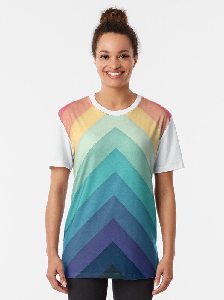 Thumbnail 2 of 5, Graphic T-Shirt, Retro Chevrons 002 designed and sold by geekchic.