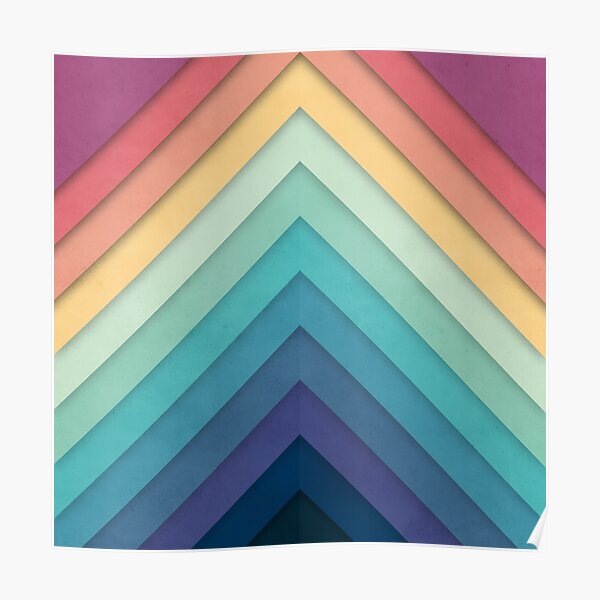 Retro Chevrons 002 Poster