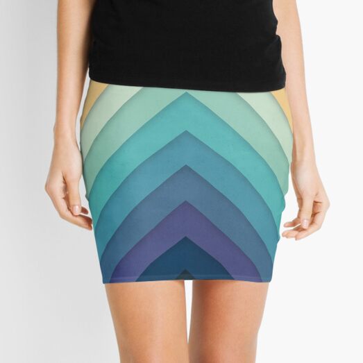 Retro Chevrons 002 Mini Skirt