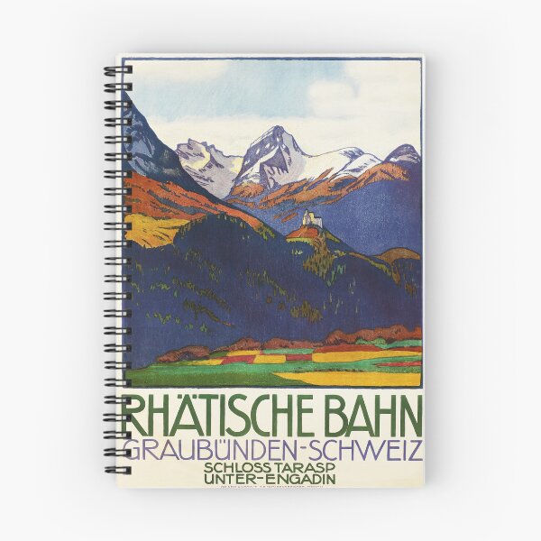 Item preview, RHATISCHE BAHN Graubunden Schweiz Switzerland Railway 1913 by Emil Cardinaux Vintage Travel Poster designed and sold by retroposters.