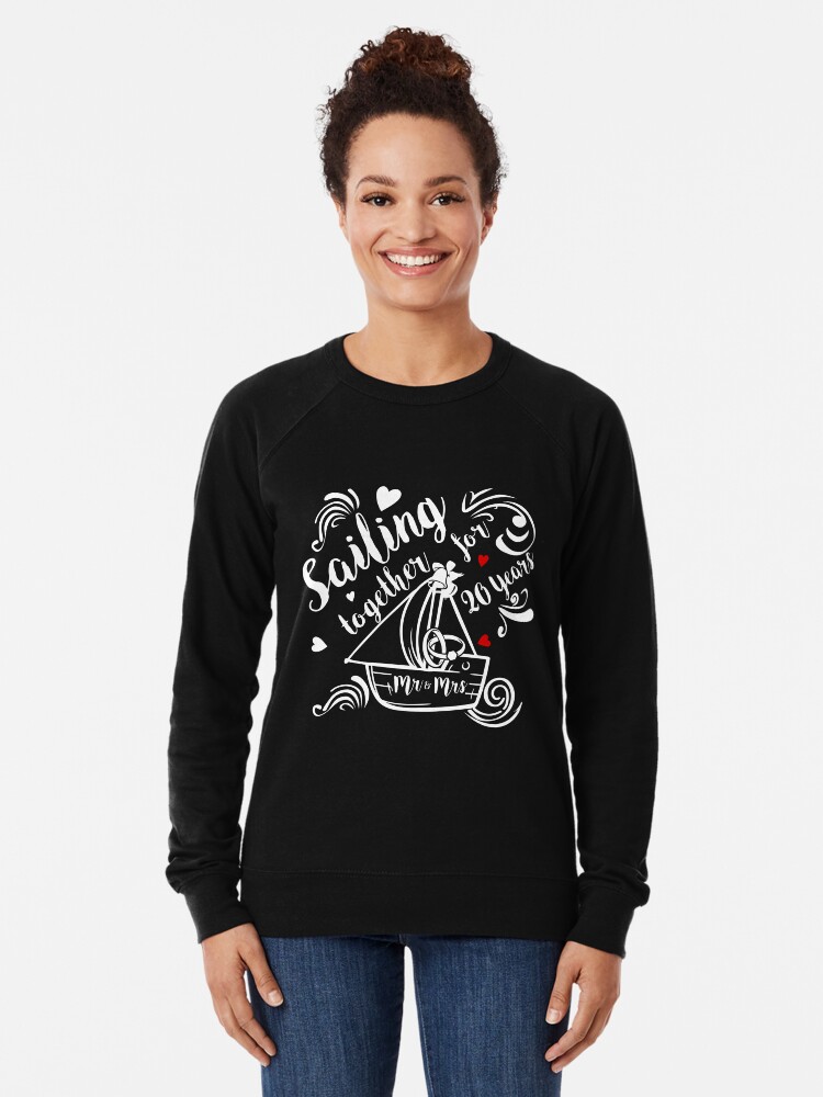 20 Years Wedding Anniversary Gift Ideas Beach Themed Marriage Ceremony Reception Lightweight Sweatshirt By Arsdgibbons Redbubble