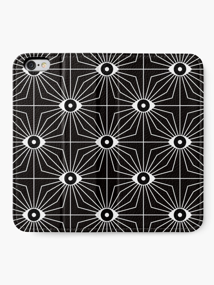 Alternate view of Electric Eyes - Black and White iPhone Wallet
