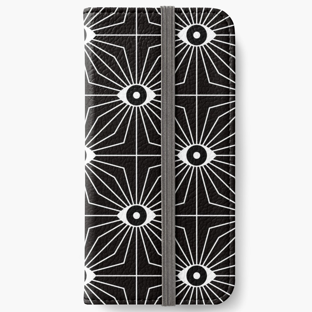 Electric Eyes - Black and White iPhone Wallet