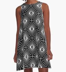 Electric Eyes - Black and White A-Line Dress