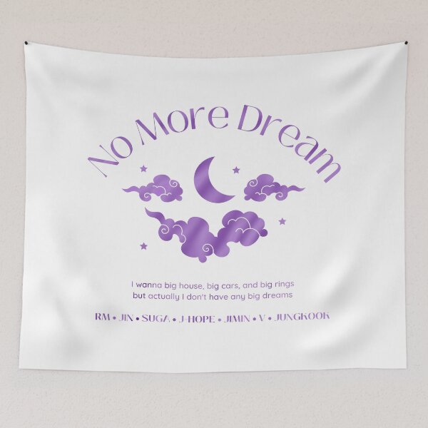 Item preview, BTS No More Dream illustration with lyrics designed and sold by elisthetic.