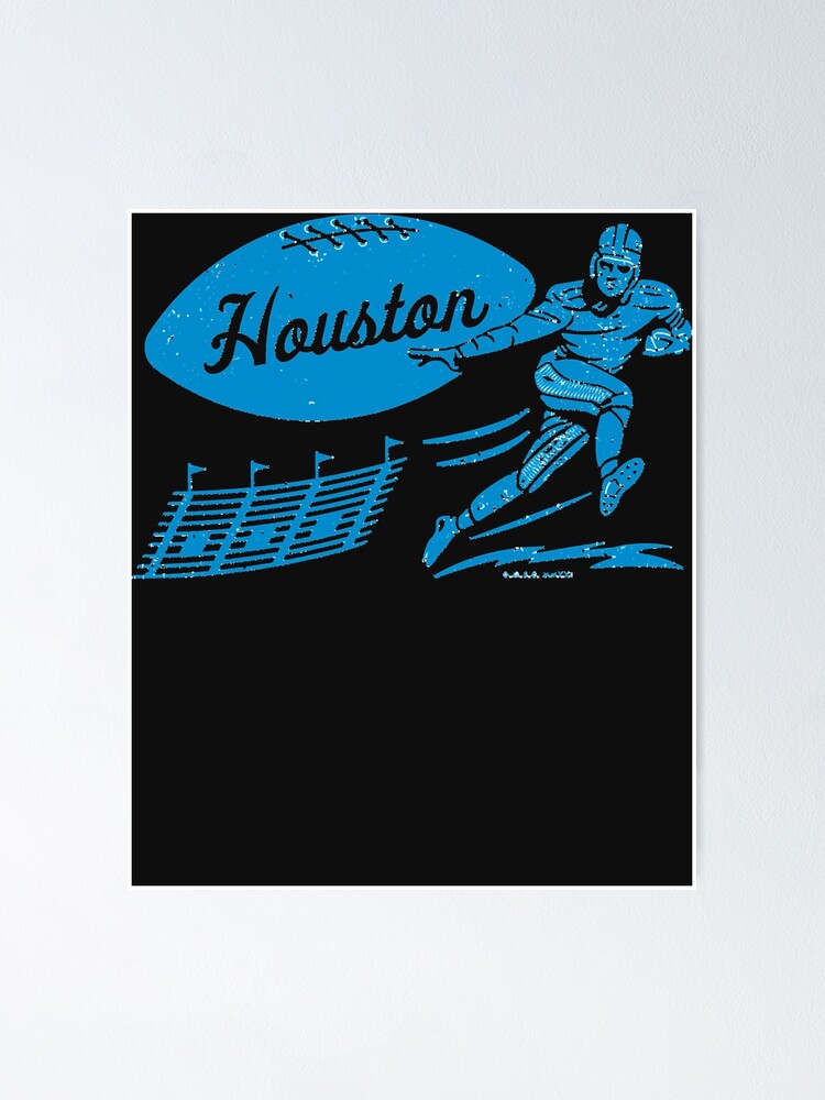 deadmansupplyco Vintage Football - Houston Oilers (Blue Houston Wordmark) Crewneck Sweatshirt