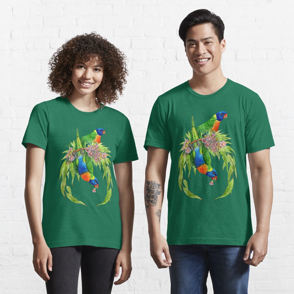 Rainbow Lorikeets Native Wreath Essential T-Shirt