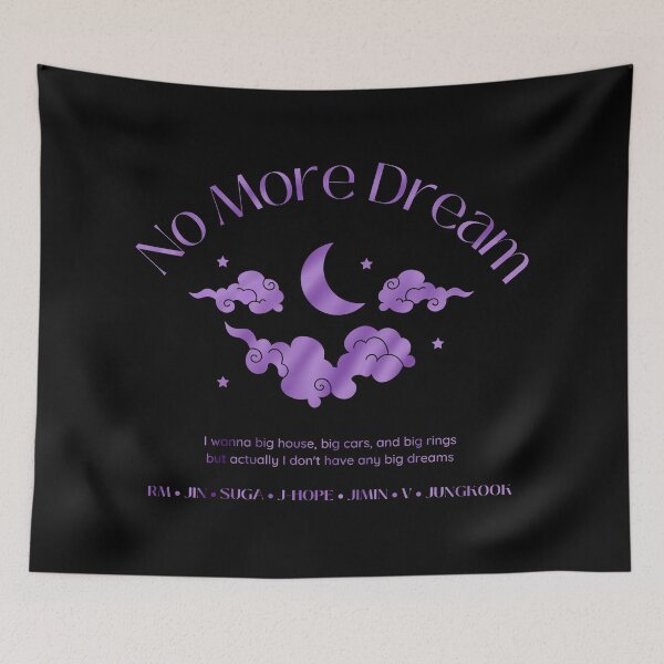 Item preview,  BTS No More Dream illustration with lyrics black designed and sold by elisthetic.