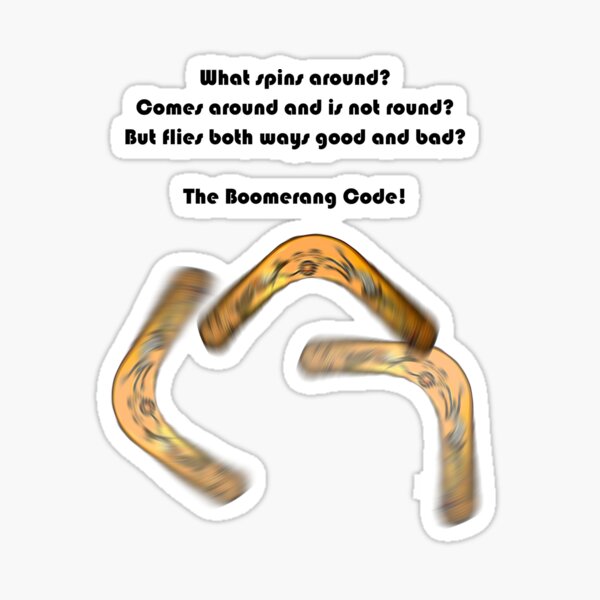 The Boomerang Code Riddle Sticker