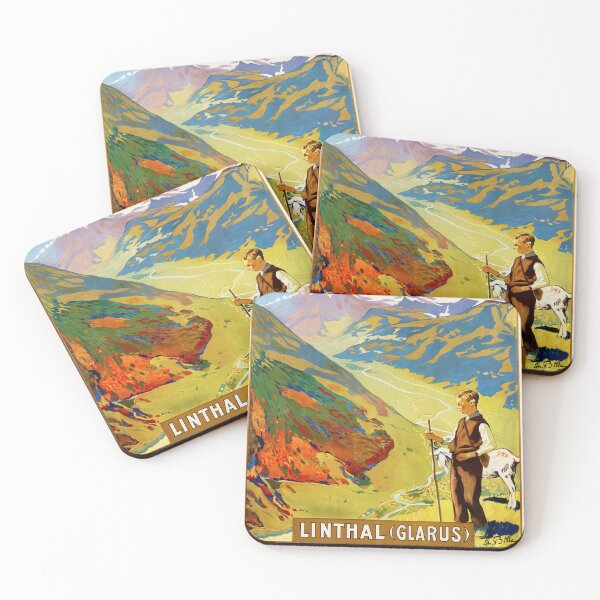 Item preview, SWITZERLAND LINTHAL GLARUS via SBB Railways Network 1905 Vintage Train Travel Wall Art designed and sold by retroposters.