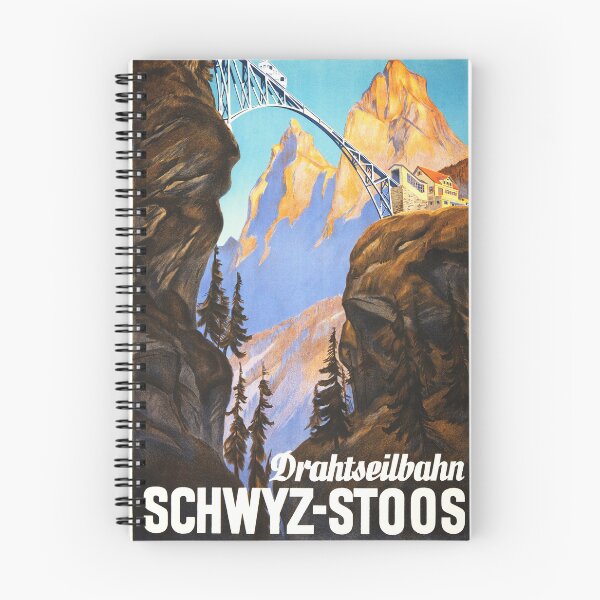Item preview, DRAHTSEILBAHN SCHWYZ STOOS Switzerland Cable Car Funicular Tram Service 1936 Vintage Tourism Wall Art Advertising designed and sold by retroposters.