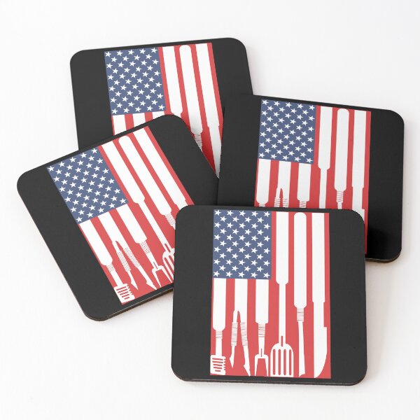Item preview, American Flag colour BBQ tools 4th of July designed and sold by 1DaisyChainLane.
