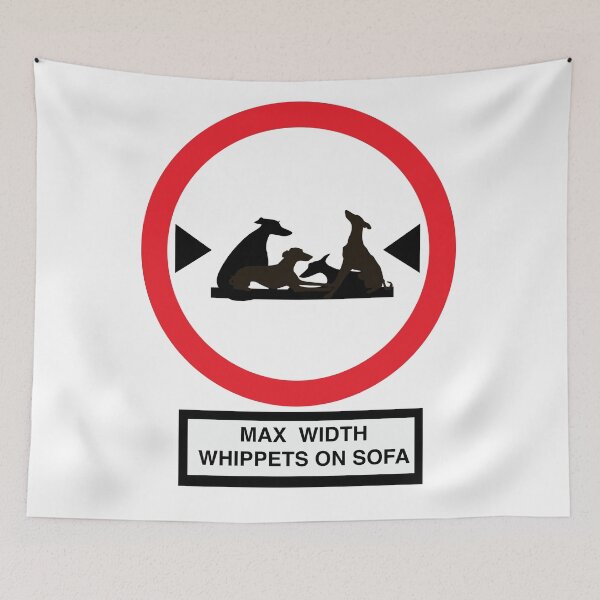 Item preview, Warning sign - Whippets on sofa designed and sold by Anne Cakebread.