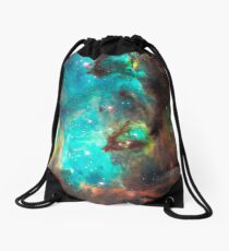 Green Galaxy Drawstring Bag