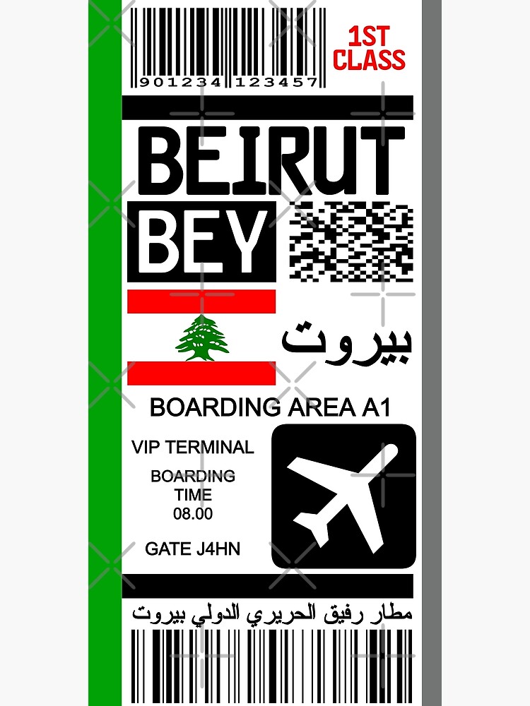"Beirut Lebanon travel ticket" Poster by JDWalkerco Redbubble