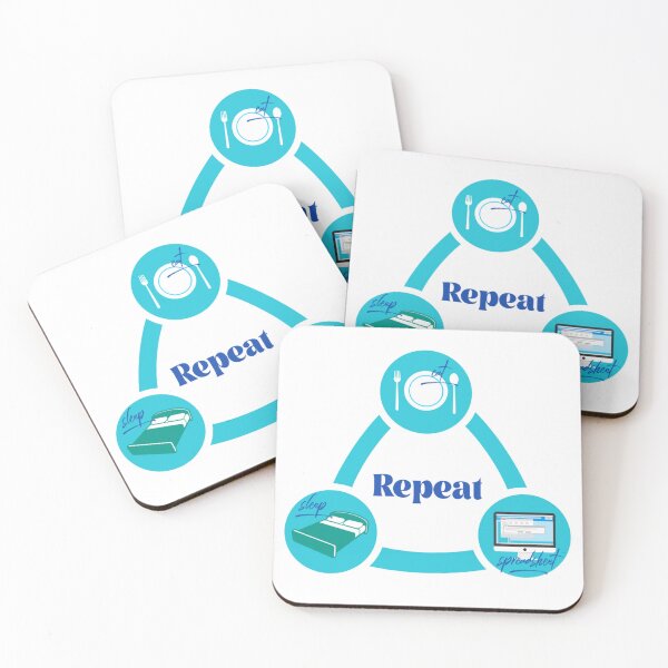 Item preview, Eat Sleep Hoja de cálculo Repetir designed and sold by RevPicks.
