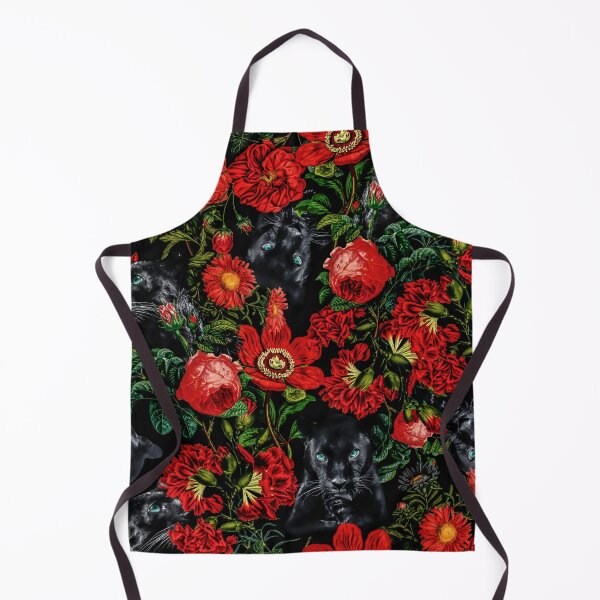 Item preview, Panther and Floral Pattern XO designed and sold by Burcu Korkmazyurek.