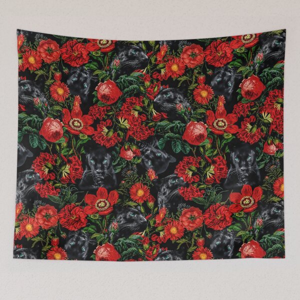 Item preview, Panther and Floral Pattern XO designed and sold by Burcu Korkmazyurek.