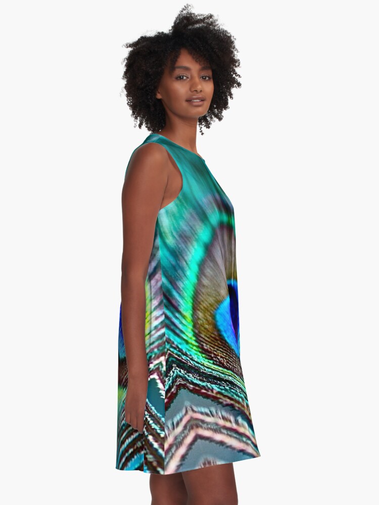 Alternate view of Peacock Feather A-Line Dress