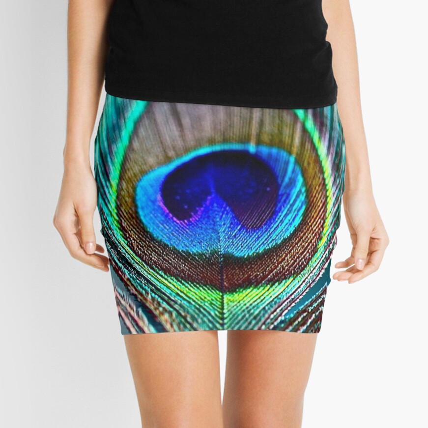 Peacock Feather Mini Skirt