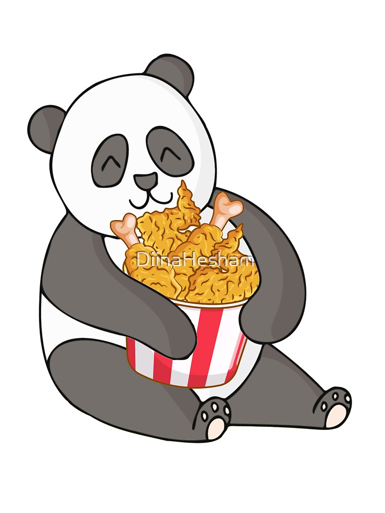 Cute panda eating fried chicken/Best gift for panda and fried chicken lovers Cute panda eating fried chicken/Best gift for panda and fried chicken lovers